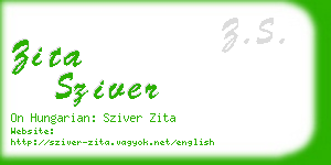 zita sziver business card